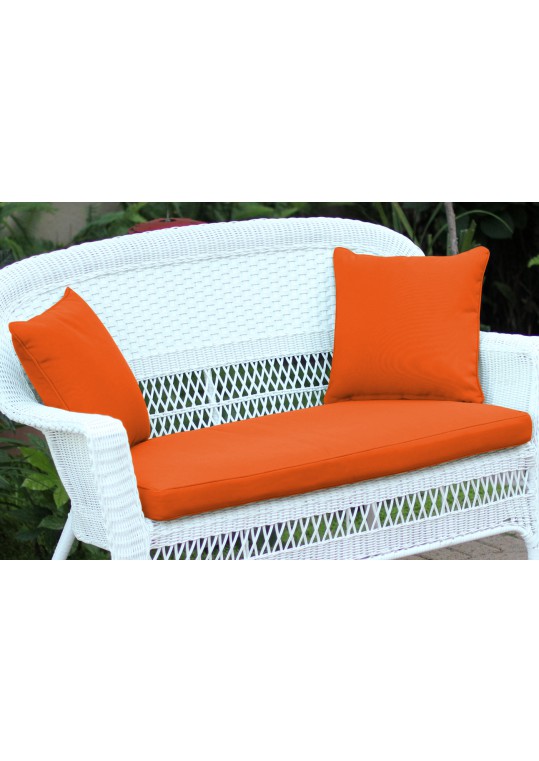 Orange  Loveseat Cushion with Pillows