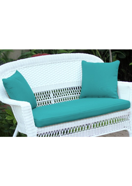 Turquoise Loveseat Cushion with Pillows