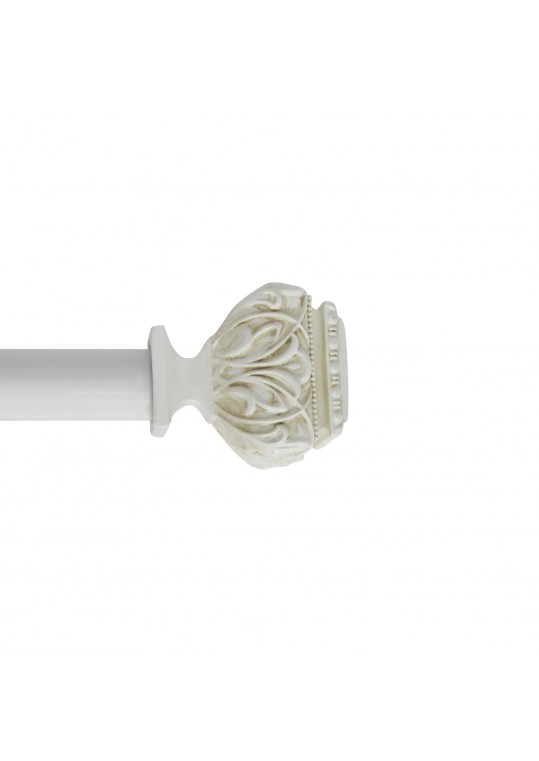 Peony Adjustable Single Curtain Rod 36" to 72"-White