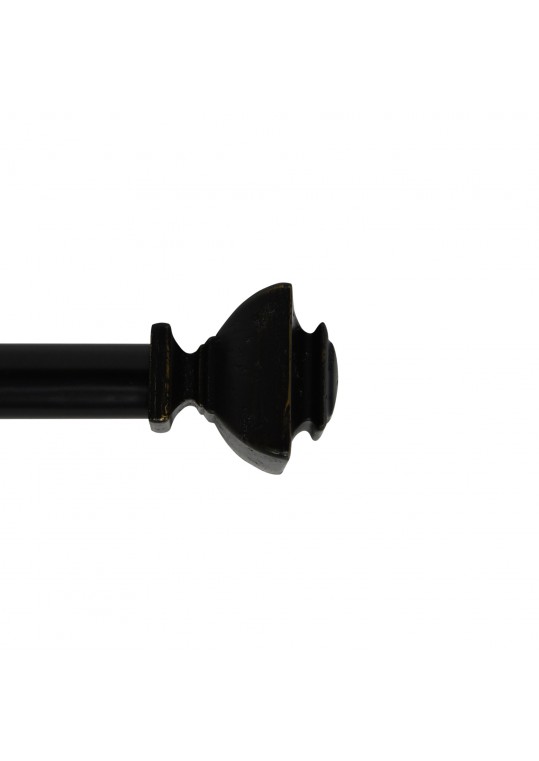 Bruce Adjustable Single Curtain Rod 18" to 36"-Black