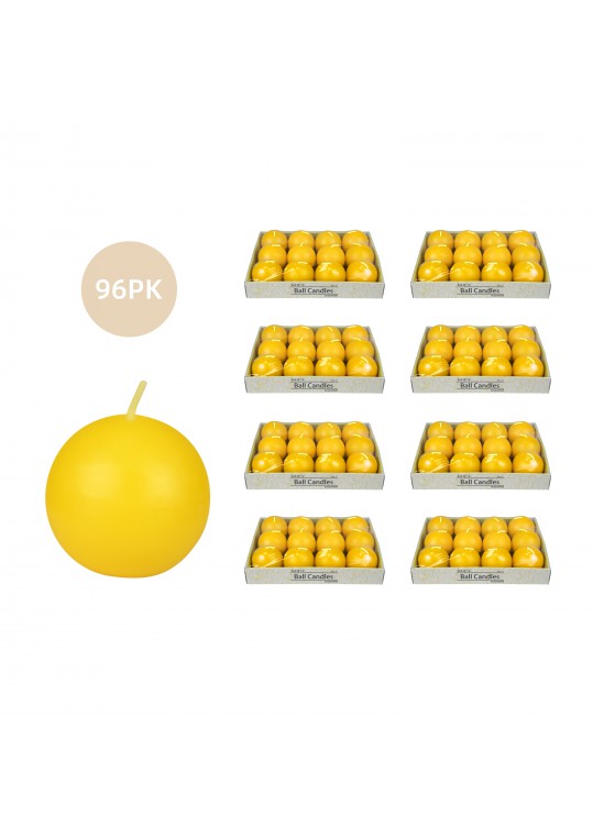 2 Inch Yellow Citronella Ball Candles (96pcs/Case) Bulk