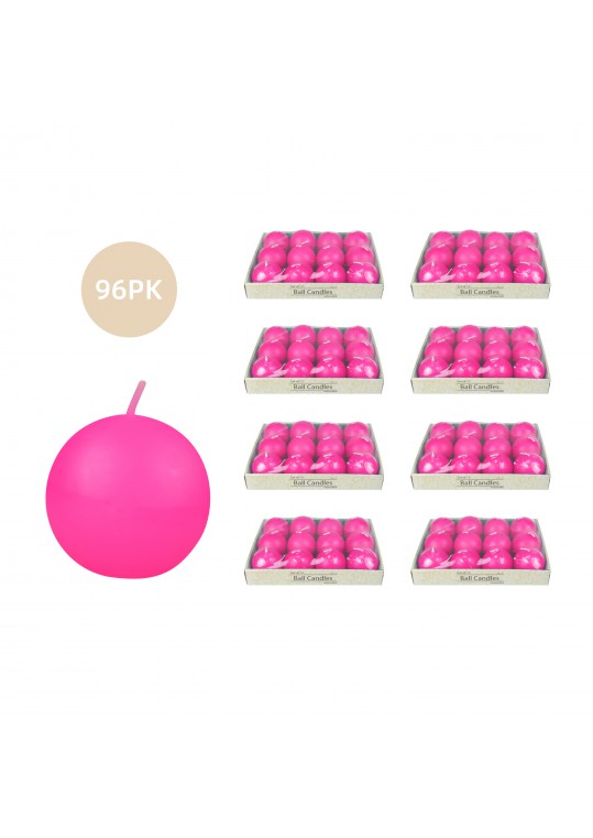 2 Inch Hot Pink Ball Candles (96pcs/Case) Bulk