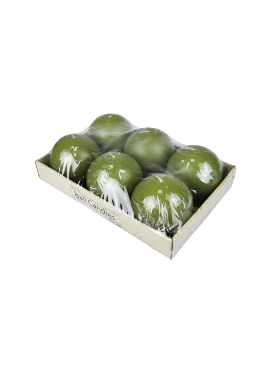 3 Inch Sage Green Ball Candles (6pc/Box)