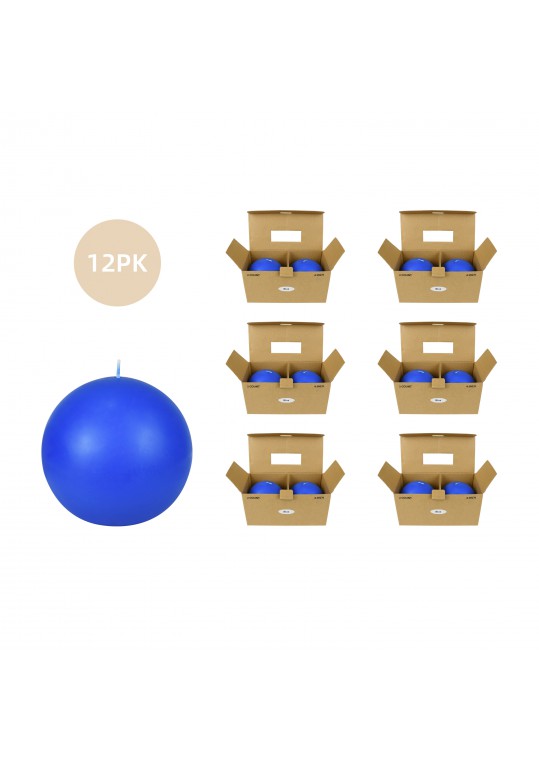 4 Inch Blue Ball Candles (12pcs/Case) Bulk