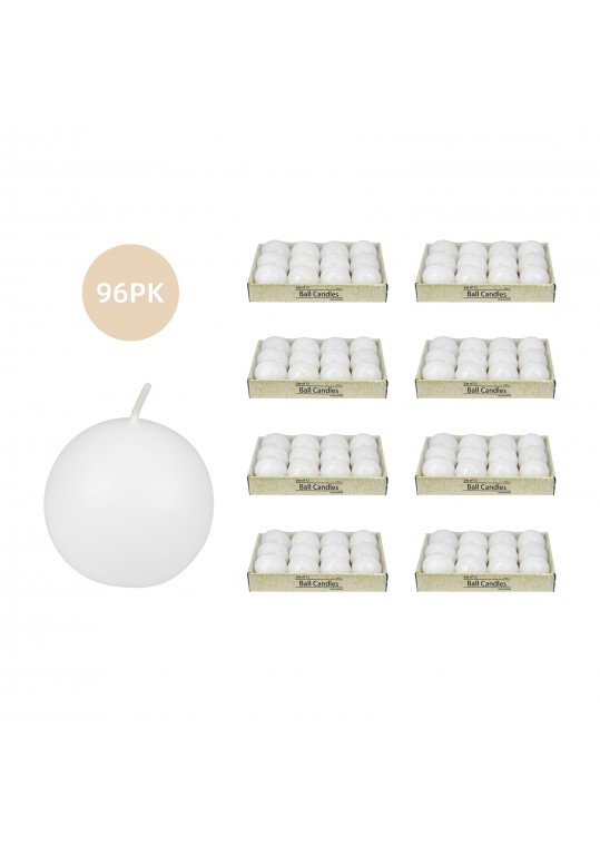 2 Inch White Citronella Ball Candles (96pcs/Case) Bulk