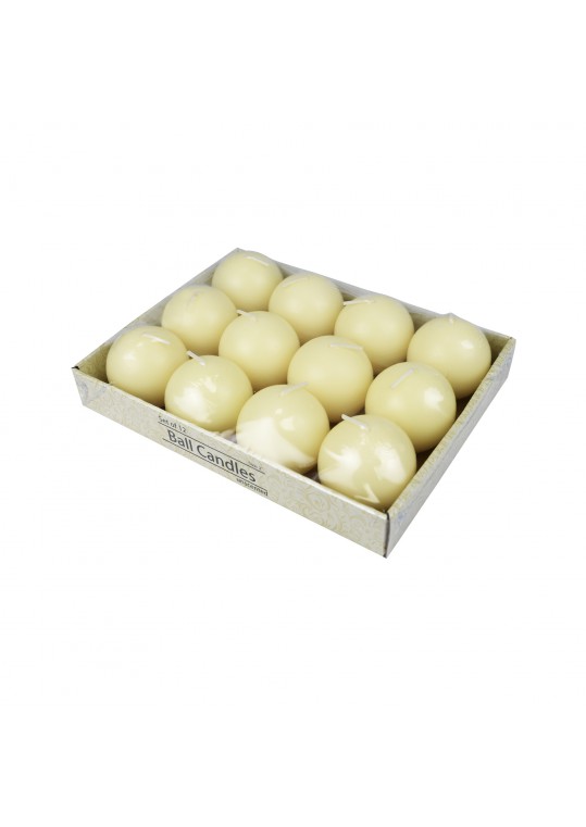 2 Inch Ivory Ball Candles (12pc/Box)