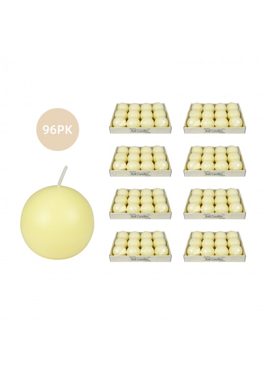 2 Inch Ivory Ball Candles (96pc/Case) Bulk