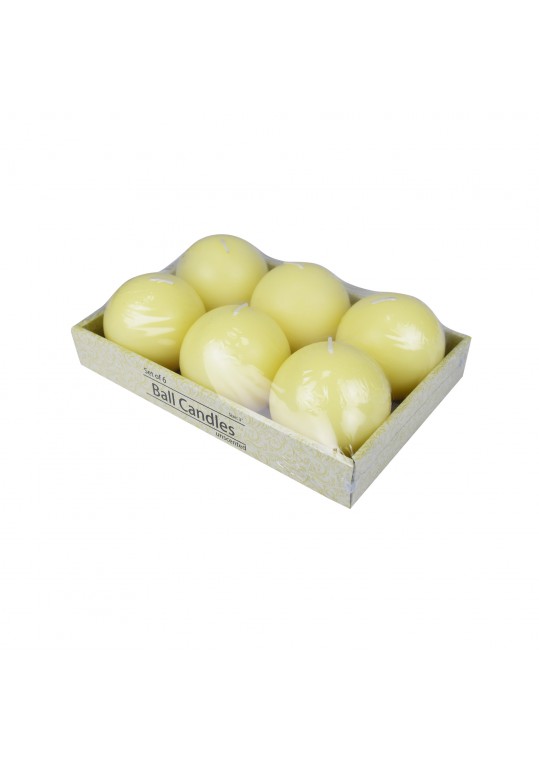 3 Inch Ivory Ball Candles (6pc/Box)