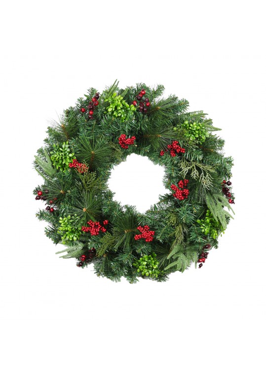 32 inch Christmas Wreath with Red Berries