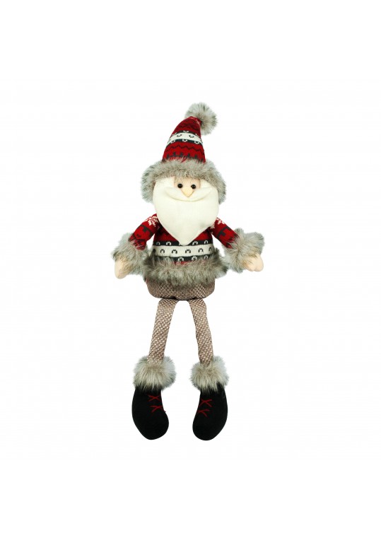 28 Inch Grey/Red Sitting Santa