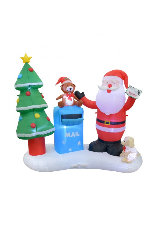 6.5FT L Inflatable Santa with Mailbox