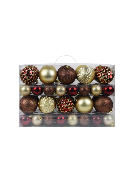 68Pk Christmas Shatterproof Ornaments-Multi