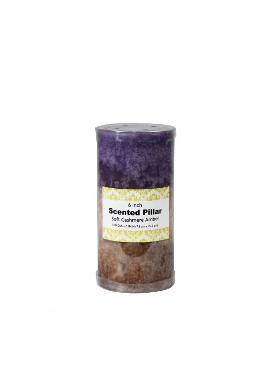 3 x 6 Inch Purple Sand Scented Pillar Candle