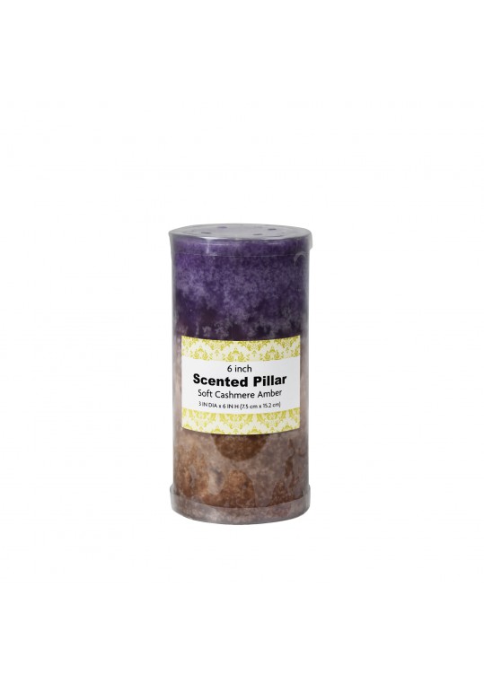 3 x 6 Inch Purple Sand Scented Pillar Candle(12pcs/Case)