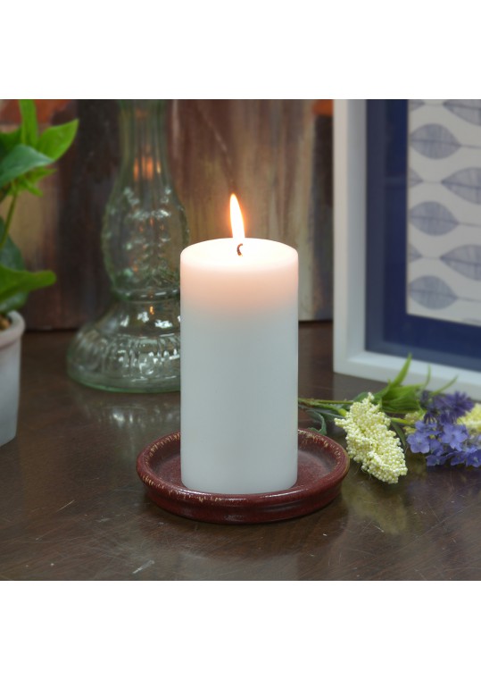 3 x 4 Inch  White Pillar Candle