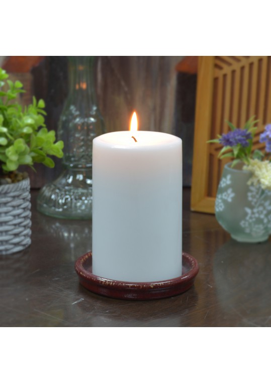 3 x 6  Inch  White Pillar Candle