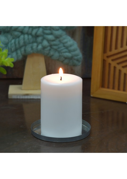 4 x 6 Inch White Pillar Candles - Set of 12