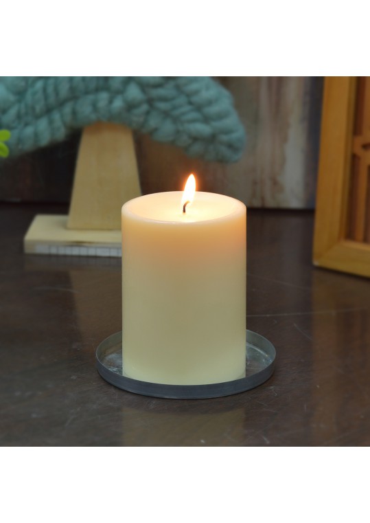 3 x 4 Inch  Ivory Pillar Candle