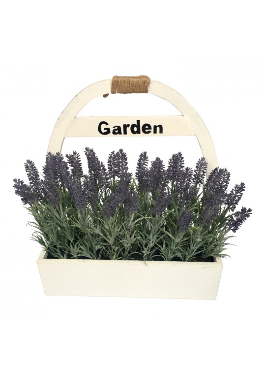 16.5 Inch Lavender Wooden Pot