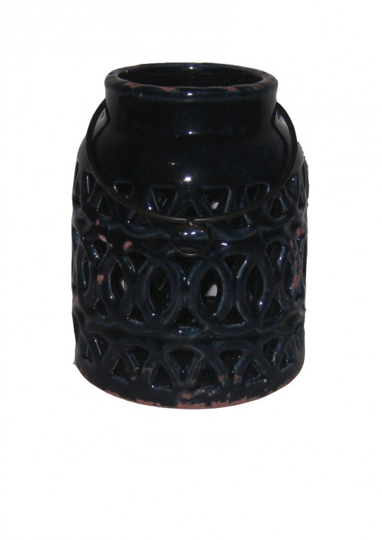 CERAMIC CANDLE HOLDER WITH IRON