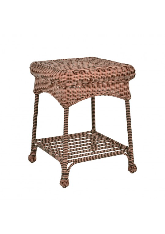 Outdoor Honey Wicker Patio Furniture End Table