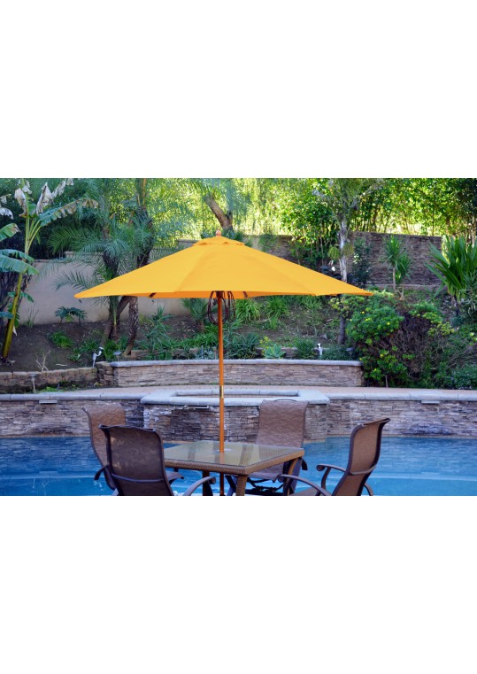 9ft. Wood Market Umbrella - Yellow