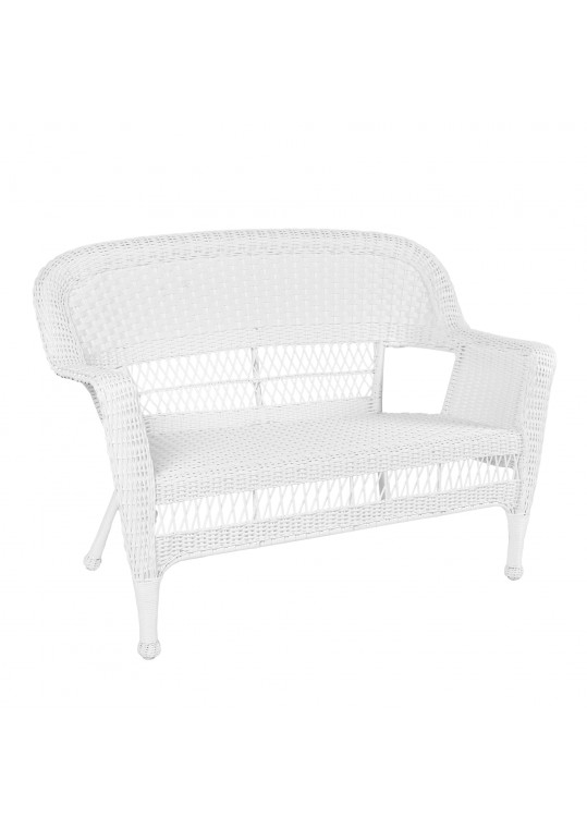 White Wicker Patio Love Seat