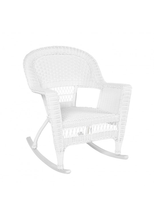 White Rocker Wicker Chair