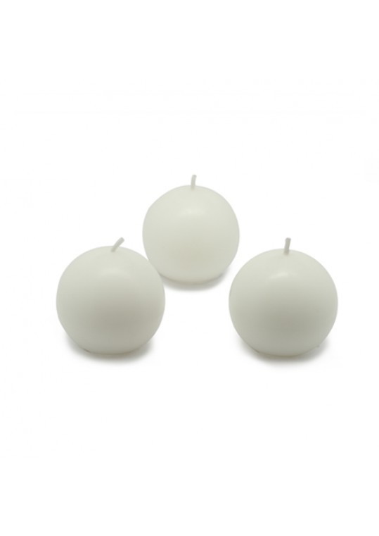 2 Inch White Ball Candles (96pcs/Case) Bulk