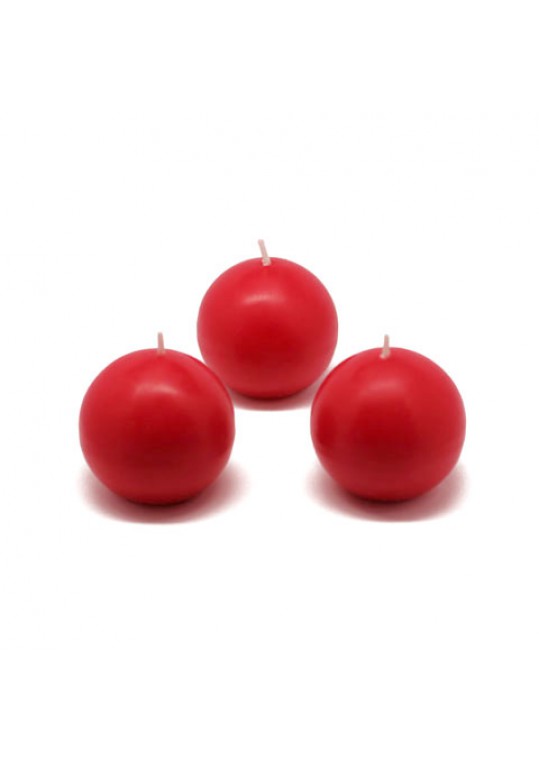 2 Inch Red Ball Candles (96pcs/Case) Bulk