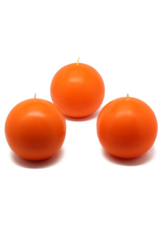 3 Inch Orange Ball Candles (6pc/Box)