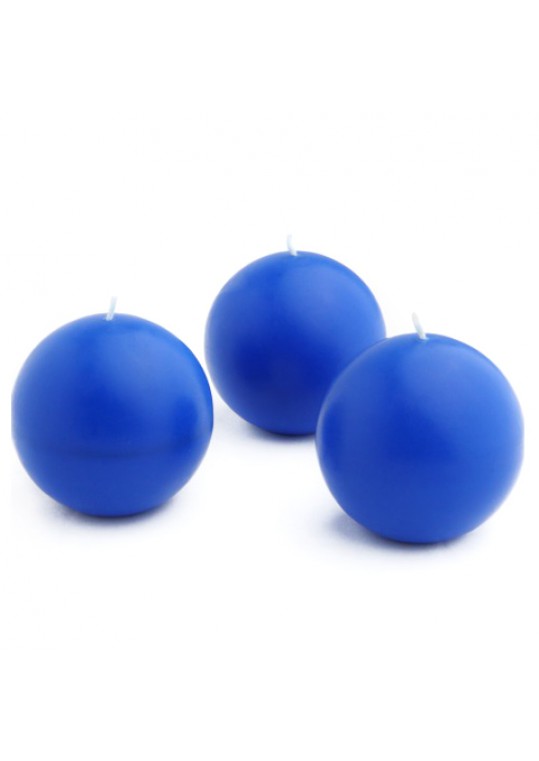 3 Inch Blue  Ball Candles (36pcs/Case) Bulk