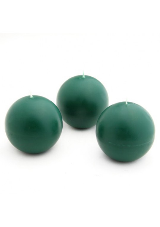 3 Inch Hunter Green Ball Candles (6pc/Box)