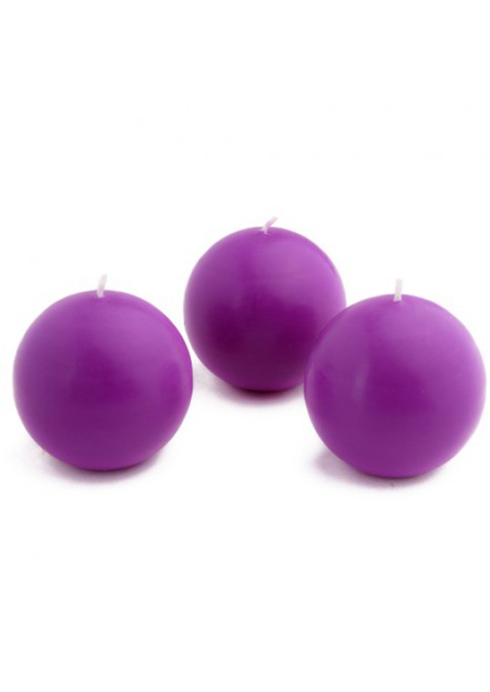 3 Inch Purple Ball Candles (6pc/Box)