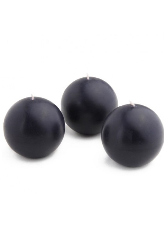 3 Inch Black Ball Candles (6pc/Box)