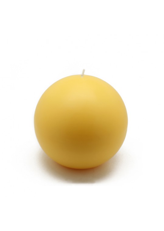 4 Inch Yellow Ball Candles (12pcs/Case) Bulk