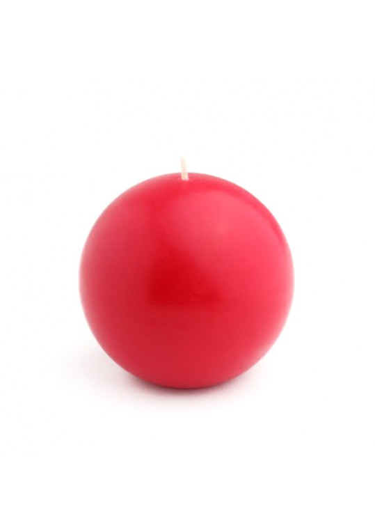 4 Inch Red Ball Candles (12pcs/Case) Bulk