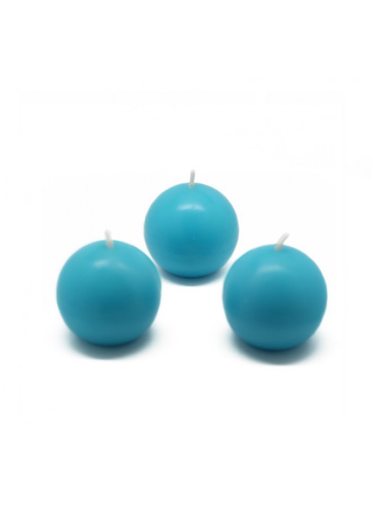 2 Inch Turquoise Ball Candles (12pc/Box)