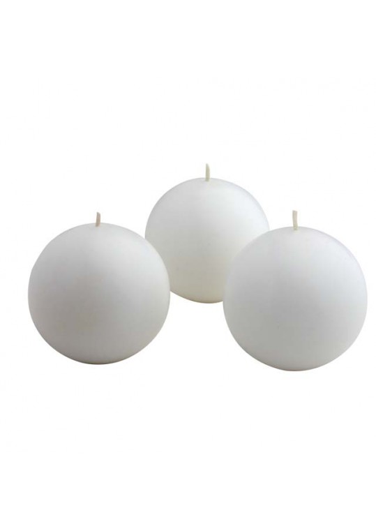 3 Inch White Citronella Ball Candles (6pc/Box)