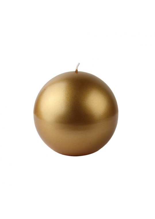 4 Inch Metallic Gold Ball Candles (2pc/Box)