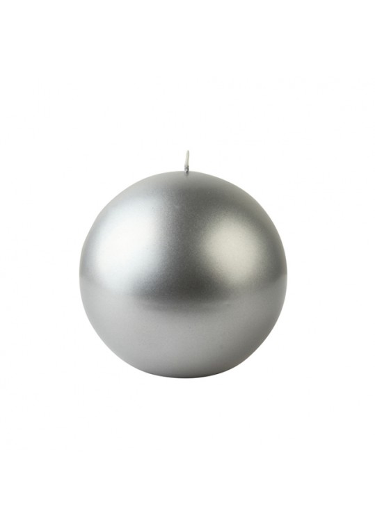 4 Inch Metallic Silver Ball Candles (2pc/Box)