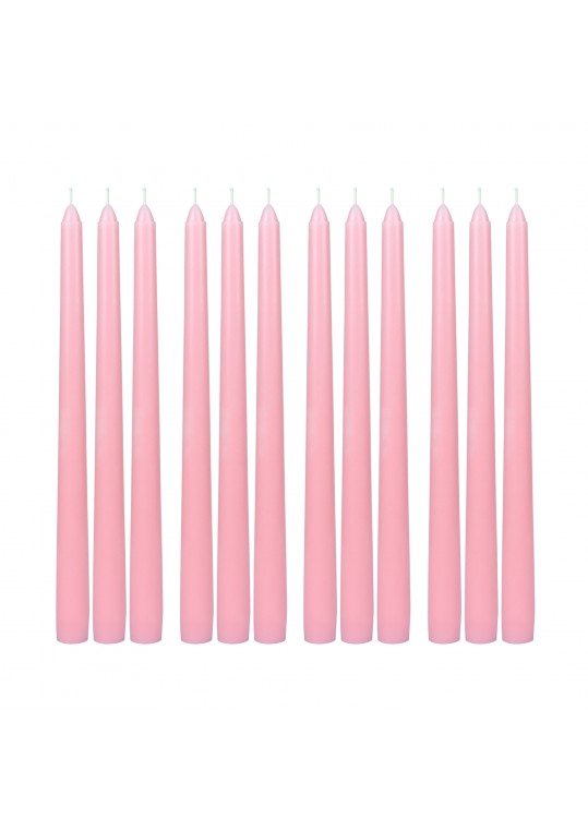 10 Inch Light Rose Taper Candles (144pcs/Case) Bulk
