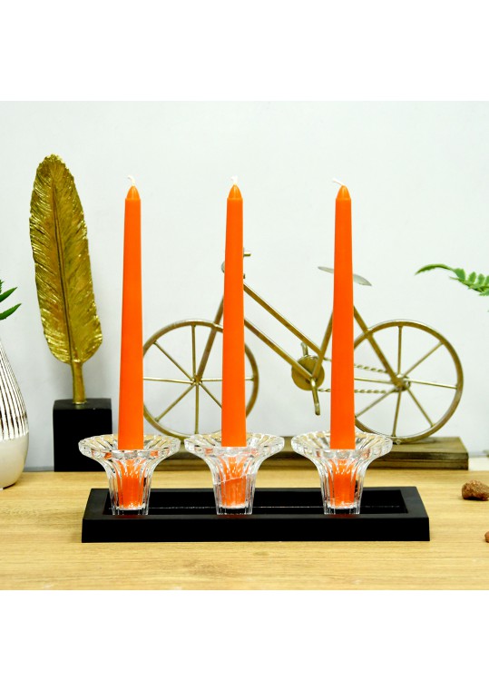 10 Inch Orange Taper Candles (144pcs/Case) Bulk