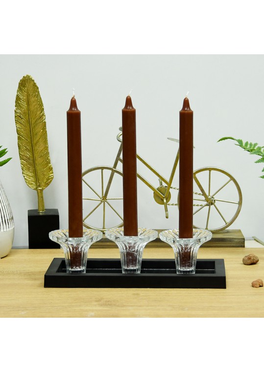 10 Inch Brown Straight Taper Candles (1 Dozen)
