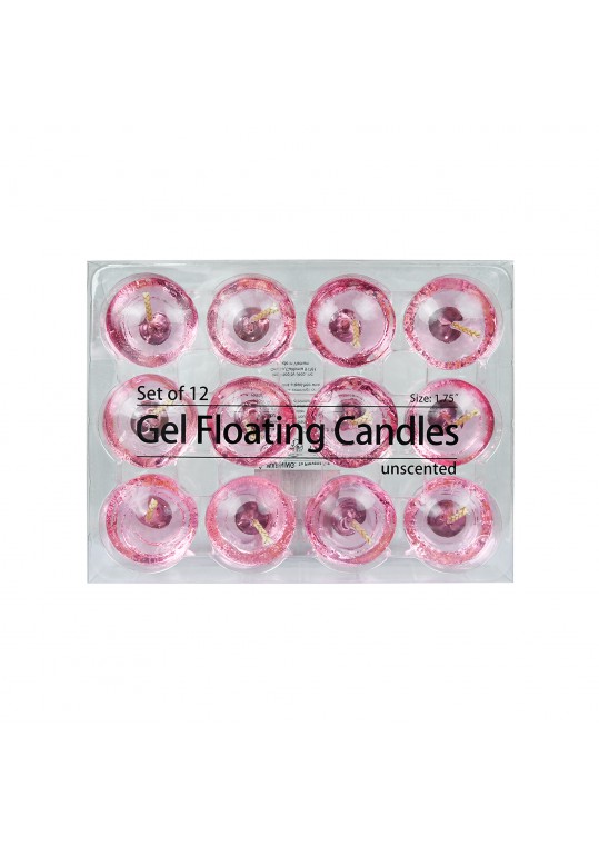 1.75 Inch Clear Light Rose Gel Floating Candles (144pcs/Case) Bulk
