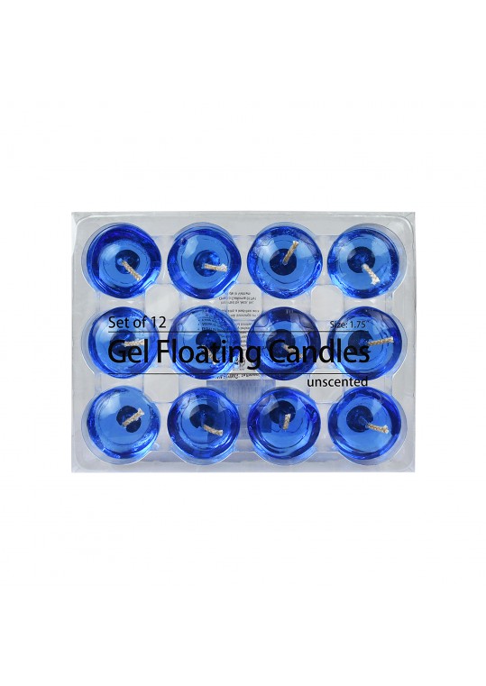 1.75 Inch Clear Blue Gel Floating Candles (144pcs/Case) Bulk