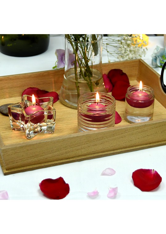 1 3/4 Inch Burgundy Floating Candles (24pc/Box)