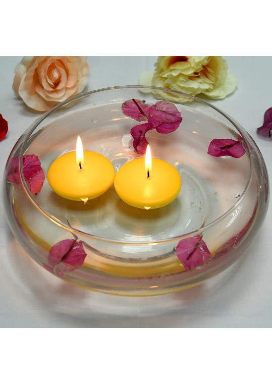 2 1/4 Inch Yellow Floating Candles (96pcs/Case) Bulk