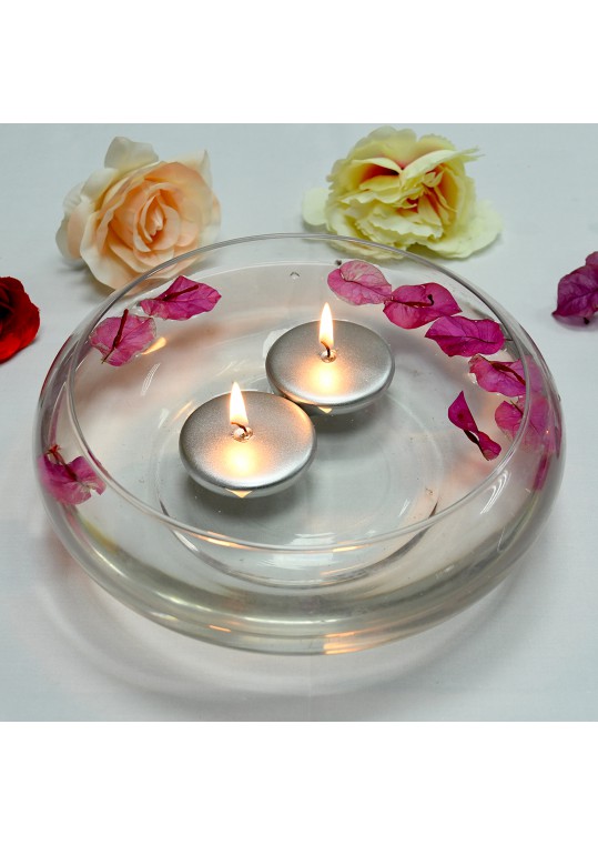 2 1/4 Inch Metallic Silver Floating Candles (96pcs/Case) Bulk