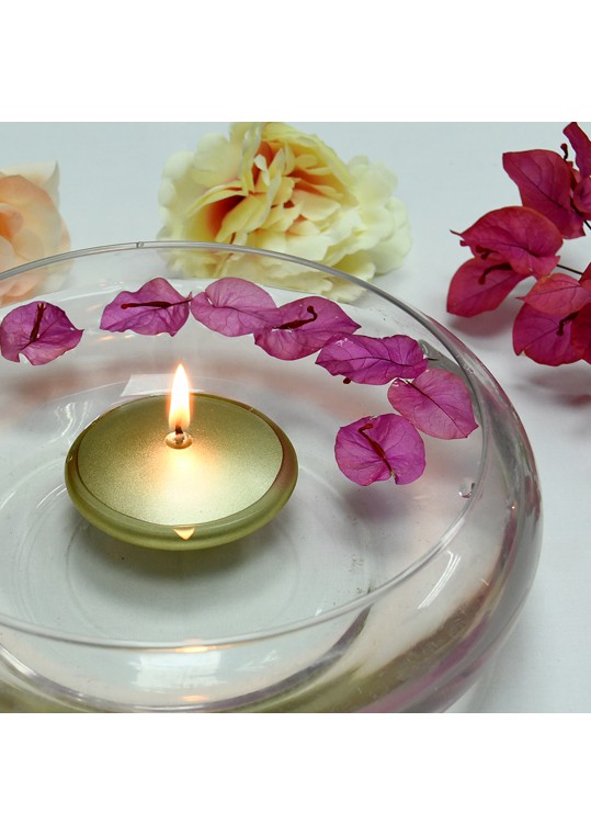 3 Inch Metallic Gold Floating Candles (72pcs/Case) Bulk